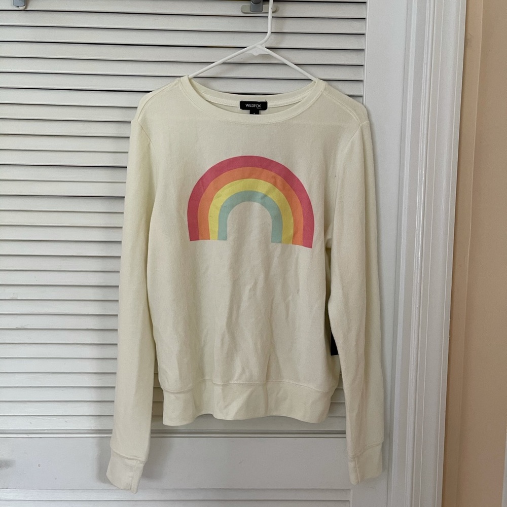 WILDFOX | NWT! Cute cream rainbow sweater!